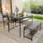 Industrial Dining Table Set with Storage Bench and Wine Rack