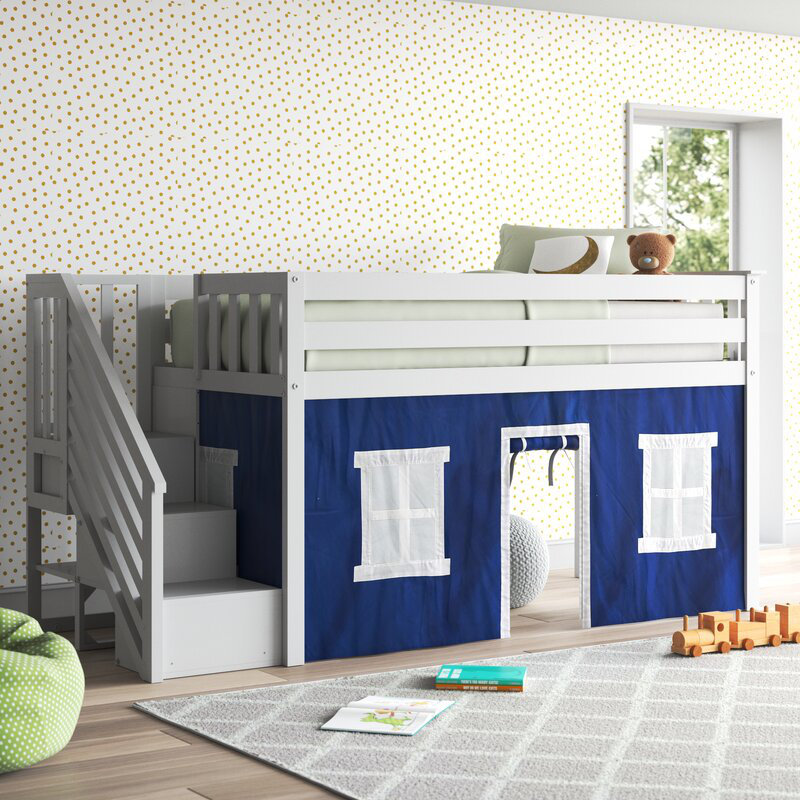 Lit mezzanine simple Janesa Kids, Bleu