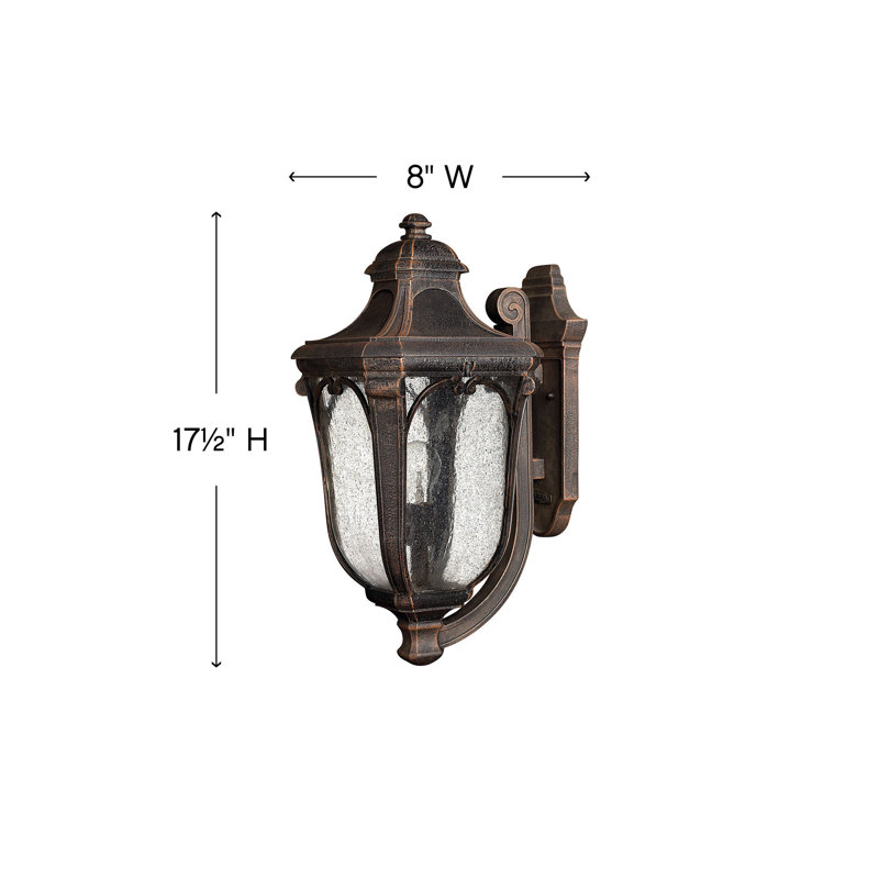 Museum Black Cast Aluminum Outdoor Wall Sconce with Seedy Glass