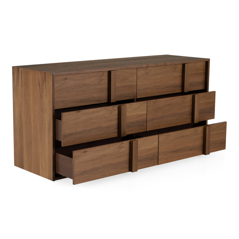 Commode double 6 tiroirs l 65 po Alvarez, Noyer