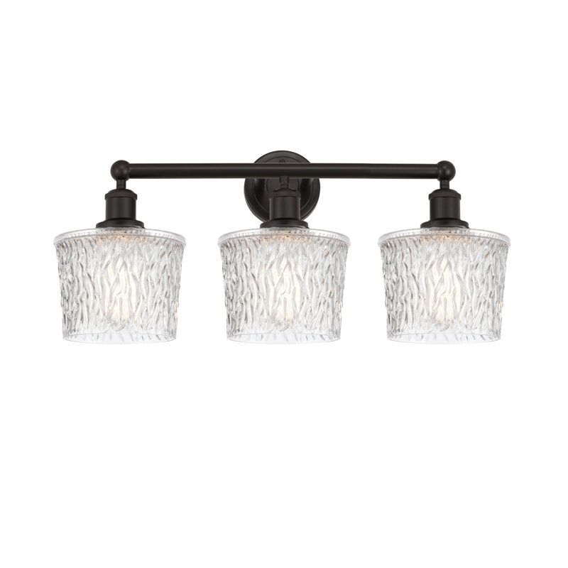 Éclairage pour meuble-lavabo de salle de bain 3 lumières 24,5 pouces Pascaline, Bronze huilé