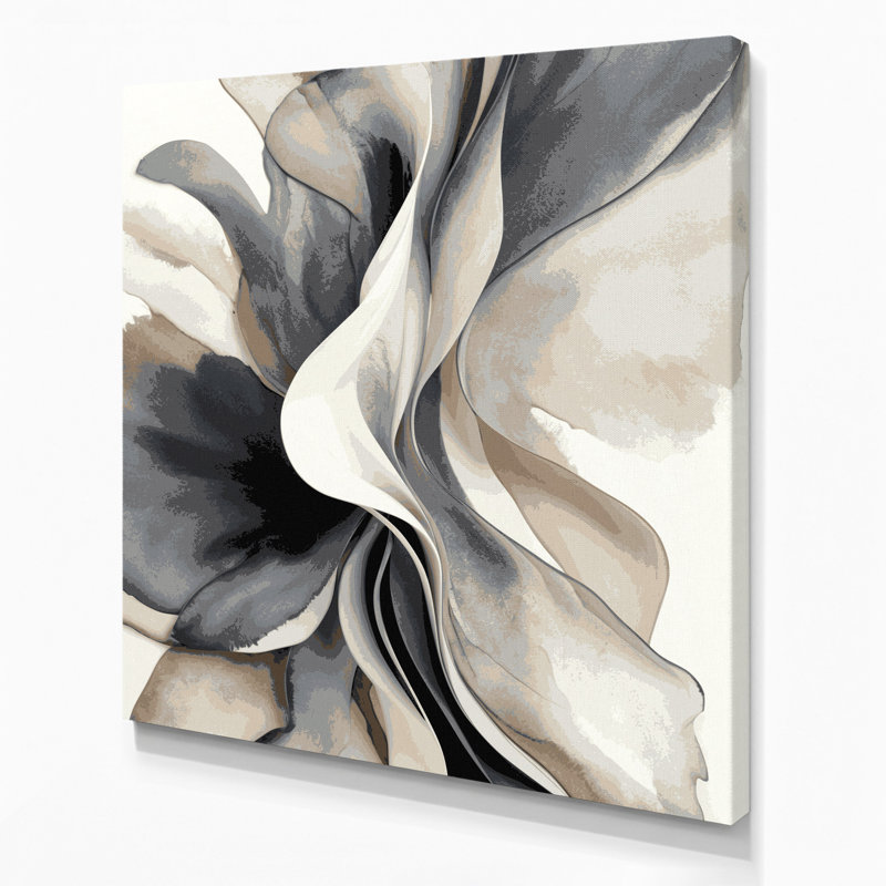 Aquarelle abstraite, art mural sur toile beige, H 16 po x l 16 po