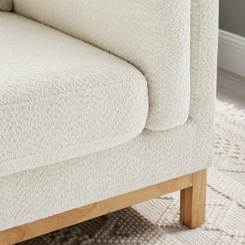 Fauteuil d'appoint surdimensionné 41,34 po Chanequa, Boucle blanc
