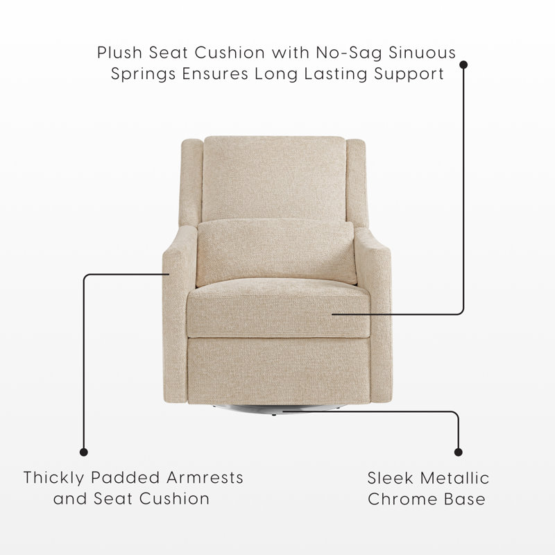 Seoul Power Recliner With USB-C Charging Ports, Nightlight & Lumbar Pillow, Sand, Tan