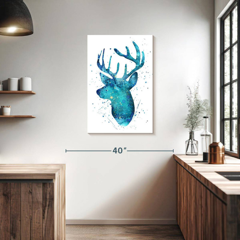 Brampt Turquoise Deer, 36" H x 24" W