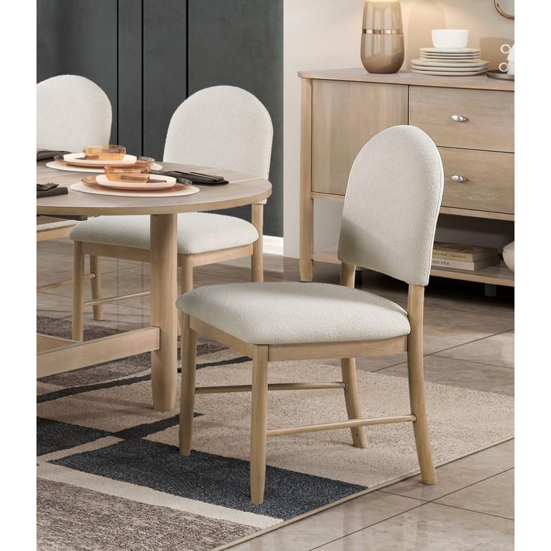 Chaise de salle à manger transitionnelle l 20,4 po, naturel / beige