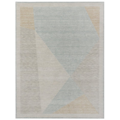 Tapis unique à motif géométrique prisme côtier 7 pi 6 po x 9 pi 6 po