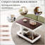 Table de bout réglable à roulettes, table d'appoint moderne avec plateau relevable et rangement pour petits espaces-2136978422