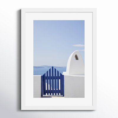 Oia Blue Fence Photo Print by Golie