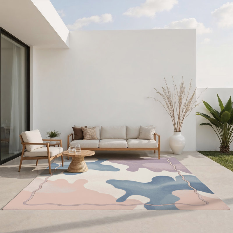 Tapis intérieur et extérieur Blush Horizon, Rectangle 1'6" x 2'6"