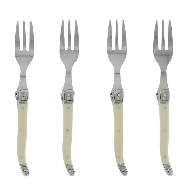 Laguiole Stainless Steel Dessert Fork, White