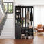 Cloison 70 po x 70,87 po avec banc et portemanteau, cloison autoportante en bois, noir