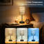 Ensemble de 2 lampes de table en rotin avec ports USB-C / USB-A / AC et 3 ampoules à DEL à intensité variable, lampe de table de chevet à chaînette pour chambre à coucher, salon ou bureau