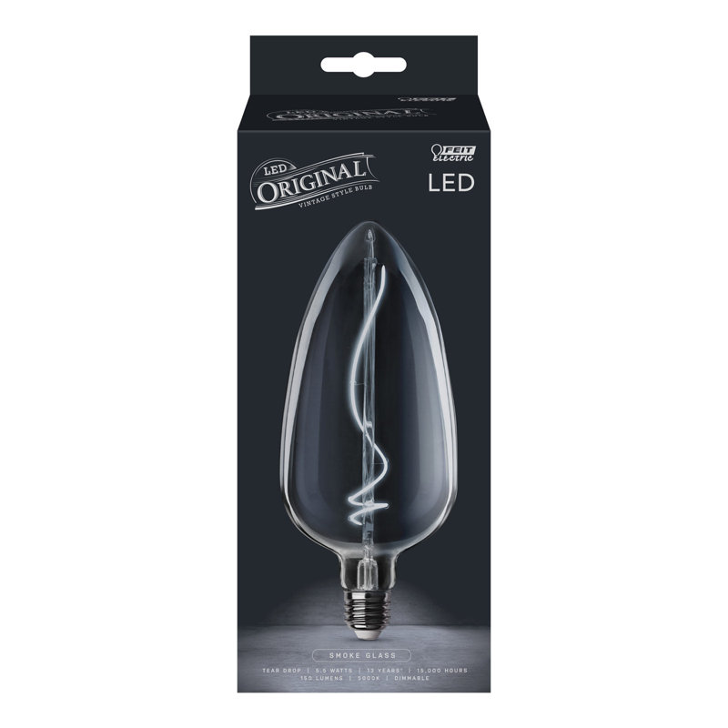Ampoule à DEL Feit Tear Drop E26 (moyenne) à lumière du jour, 60 watts, équivalente à 60 watts, paquet de 1