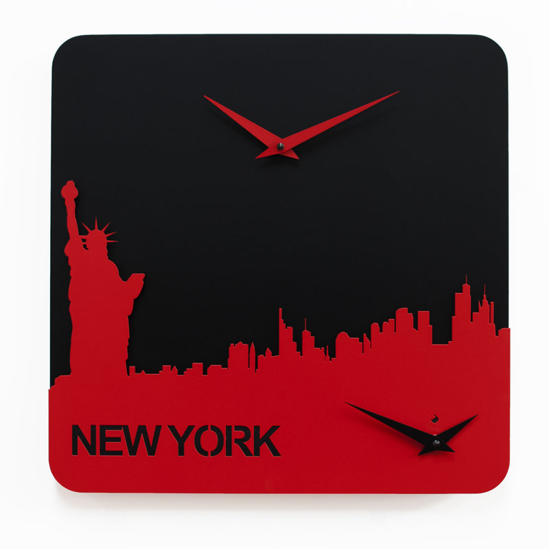 Saldana Wood Wall Clock, Red