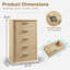 Commode cannelée en bois 45 po |