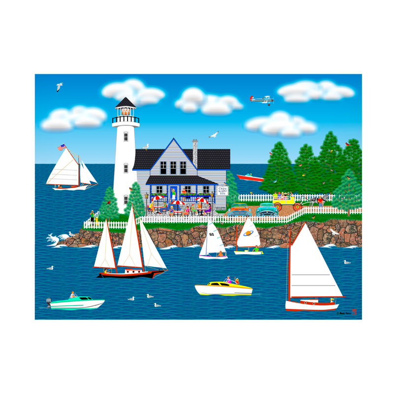«Summer Lighthouse» par Mark Frost, impression sur toile tendue, H 24 po x l 32 po
