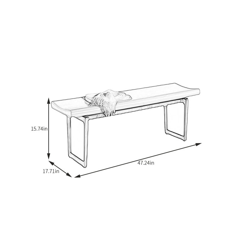 Banc de chambre luxueux en noyer noir minimaliste, H 15,74 po x l 47,24 po x P 17,71 po