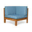 Ensemble de canapés d'extérieur 3 pièces en bleu - Structure en bois d'acacia avec coussins pour terrasses et balcons-129507844-129507846