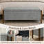  Banc de rangement rembourré 48 po avec pieds en bois massif 48 po-1883371493