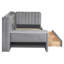 Lit de jour simple tapissier avec tiroirs, tablettes, armoires rabattables et table d'appoint-920919689