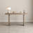 59" Oak Veneer Console Table with Unique Side Designs for Entryway, Hallway & Living Room-1455554768