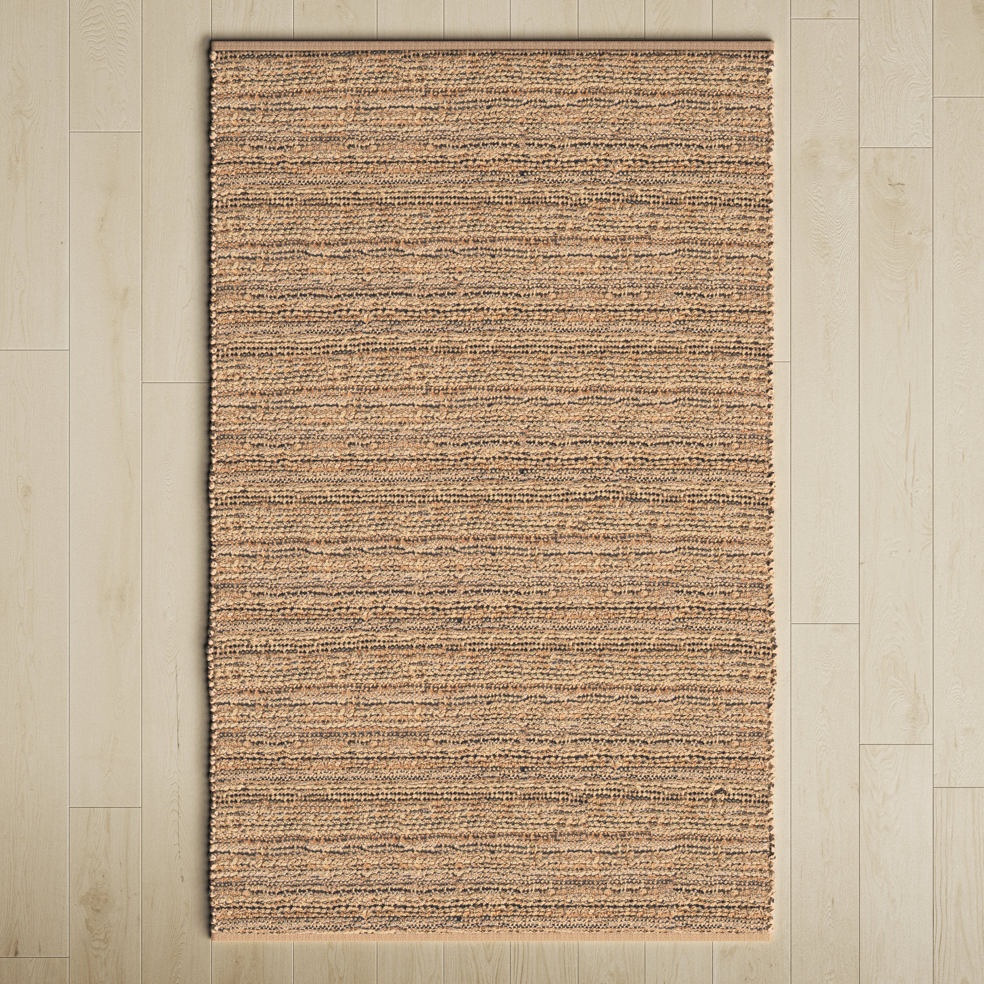 Caroline Handmade Tan Rug, Rectangle 5' x 8'