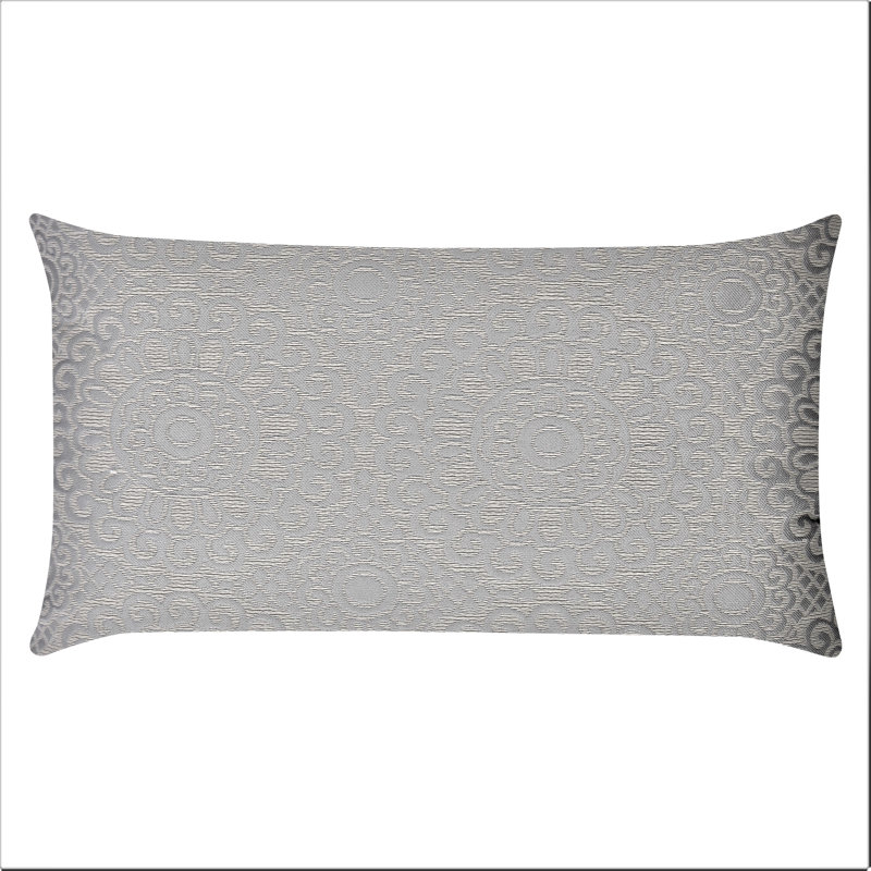S&G Athena Tapestry Jacquard Lumbar Pillow Cover, Silver