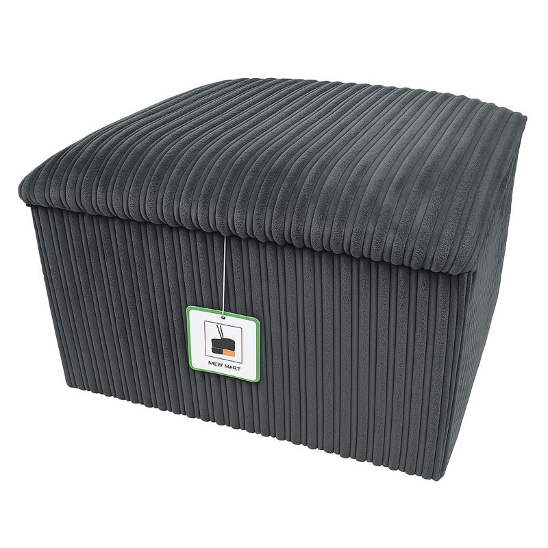 Soft Upholstered Ottoman for Living Room, Grey