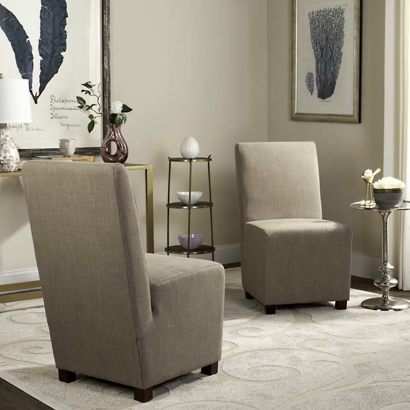 Chaise d'appoint rembourrée Rabbia, Olive Beige Linen