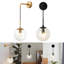 Modern Wall Sconce with Vintage Design - Clear Glass Globe and Retro Light Shade-1419013708-1419013707