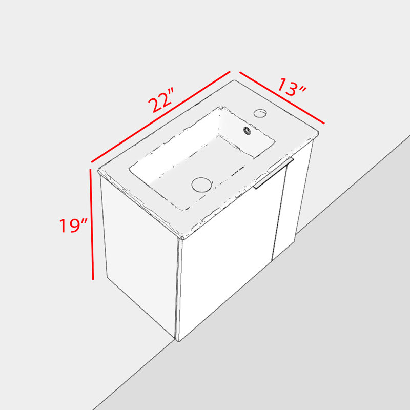 Ensemble de meuble-lavabo simple 22 po, Imitation chêne