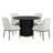 Urbina Modern 5-Piece Dining Table Set With Upholstered Chairs & Pedestal Base-125811026