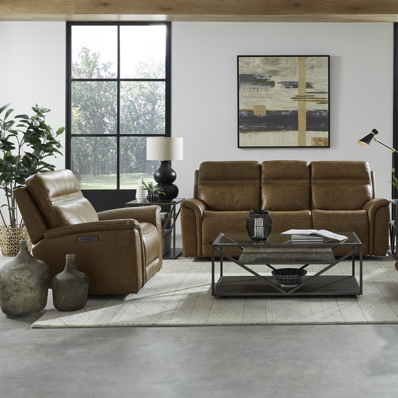 Ensemble de fauteuil inclinable et pivotant Cabrero, Brun