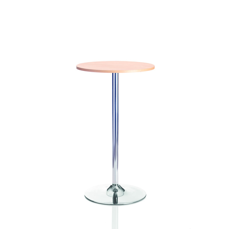 Astral Round Metal Base Dining Table, Beech