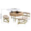 Table basse moderne à plateau relevable avec rangement et 3 repose-pieds blanc et naturel-810409063