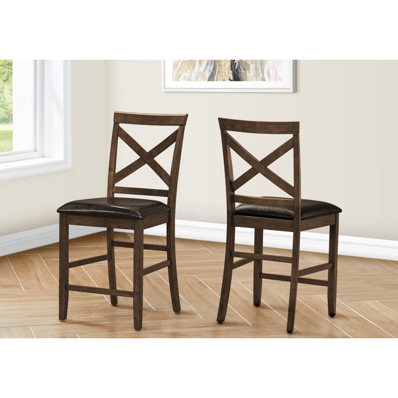 ensemble de 2 chaises de salle à manger avec dossier croisé et siège en cuir