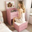 Bureau de meuble-lavabo à miroir 3 en 1 avec DEL réglable et plateau latéral-847210905