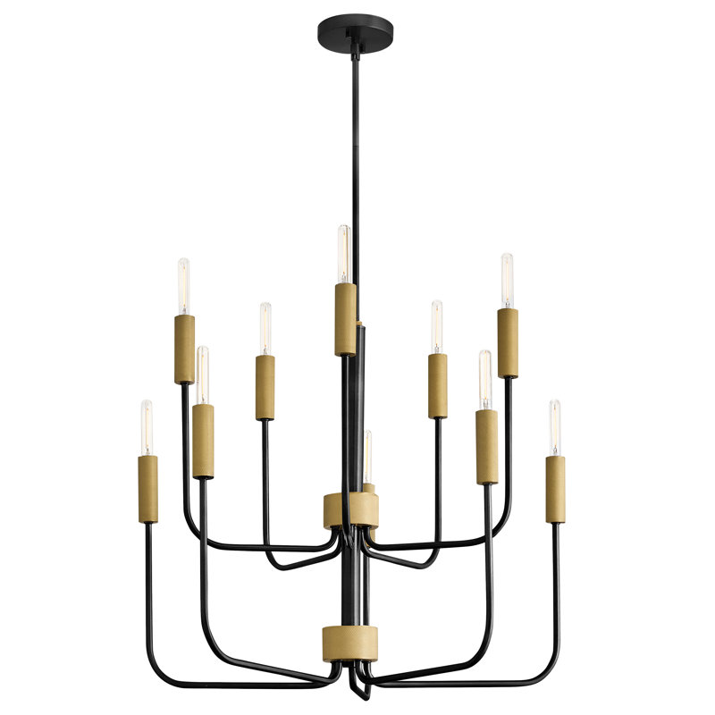 Lustre multi-niveaux 10 lumières Austen, Noir, noir, noir, noir