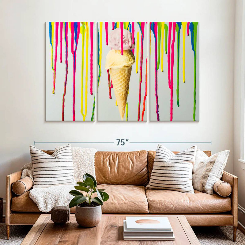 Yarlin Dripping Ice Cream, 42" H x 65" W