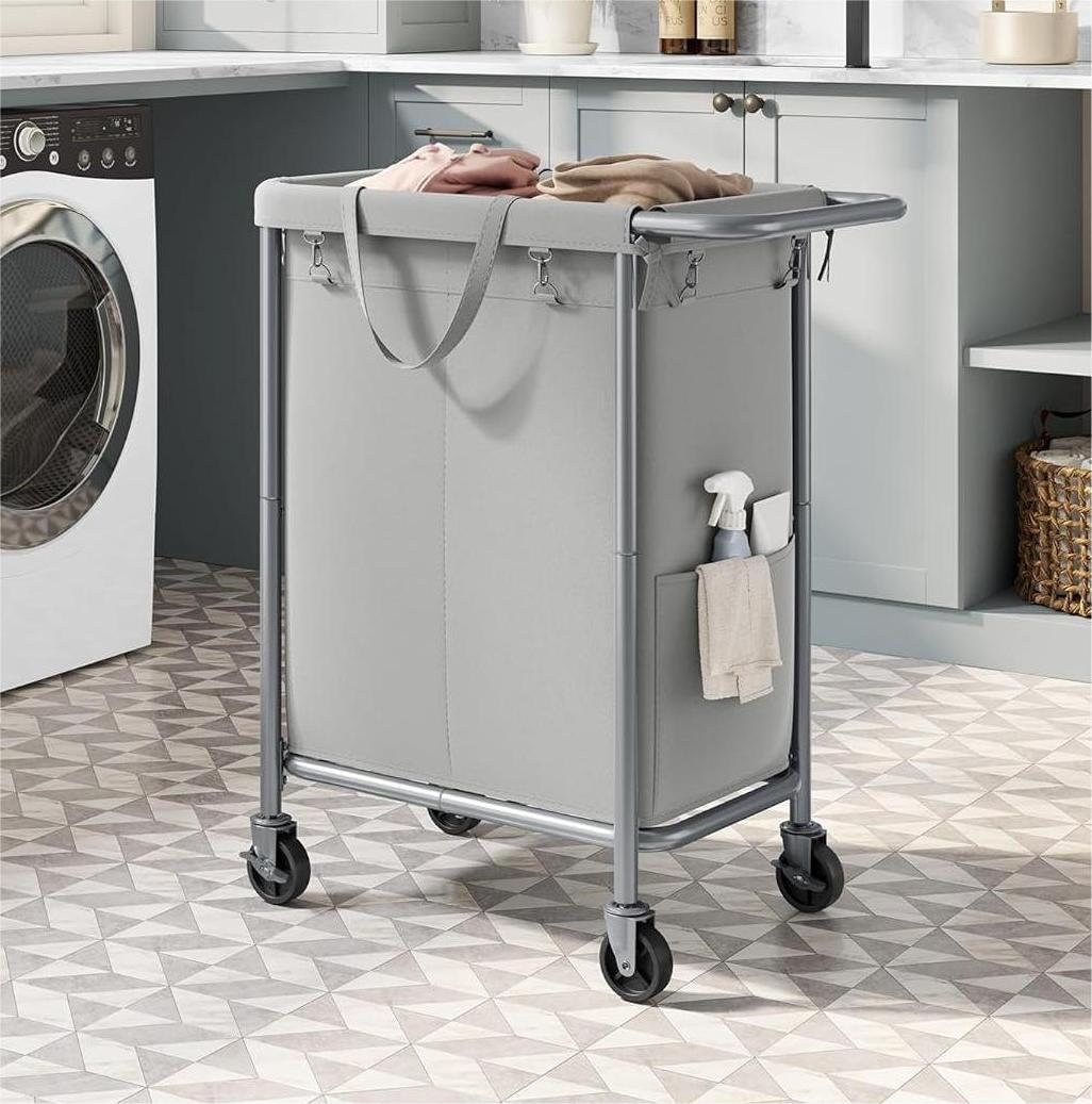 Latitude Run® Rolling Laundry Hamper with Handles | Wayfair