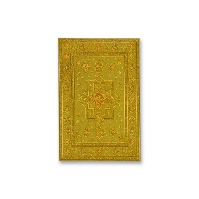 Tapis vert tissé à motif lavable Mosso, 2'4" x 3'11"