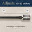 Ensemble de 2 tringle à rideaux simple ajustable de 5/8 po, 50 po à 82 po, argent-61911382