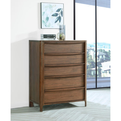 Domen 5-Drawer Chest Of Drawers Walnut