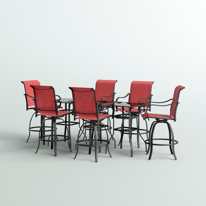 Ensemble bistro 6 places Motto, Rouge