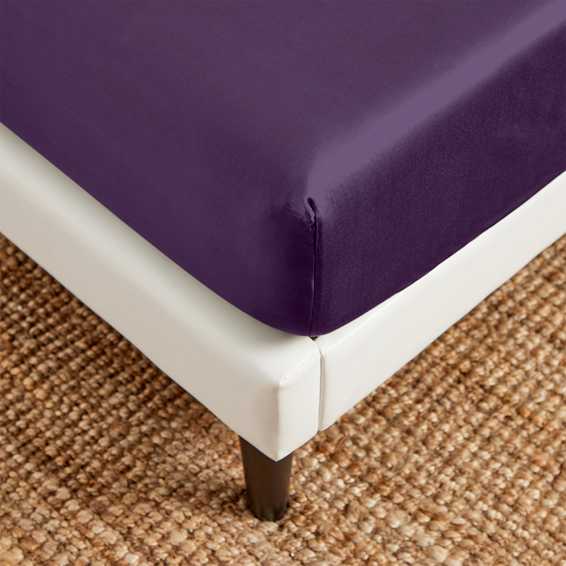 Twin Purple Bamboo Rayon Bed Sheet Set