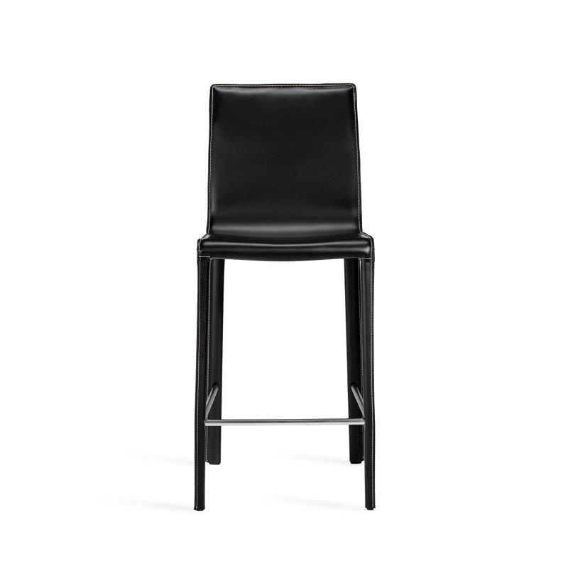 Jada Upholstered Stool with Metal Frame, White, Counter Stool (26" Seat Height)