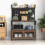 Étagère de cuisine avec porte, support pour four à micro-ondes, étagère de rangement utilitaire, organisateur de cuisine durable pour petits espaces