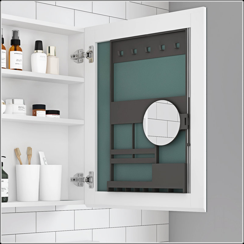 Armoire à pharmacie sans cadre avec bords biseautés, rangement spacieux pour les salles de bain modernes et rangement sans encombrement
