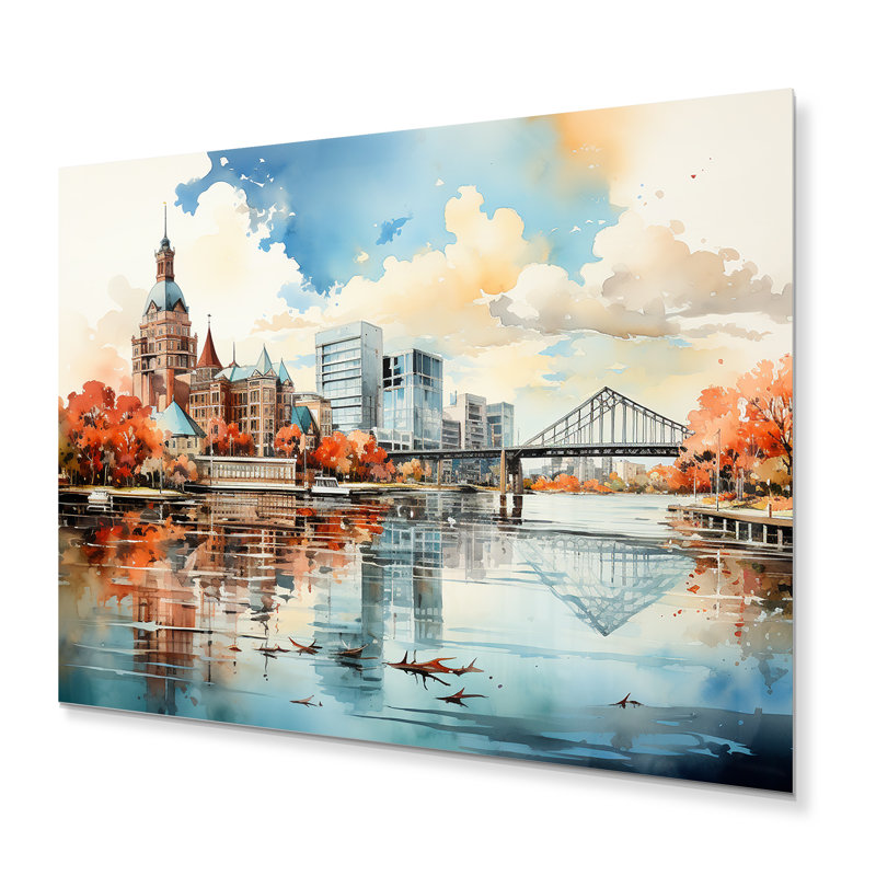 Jacksonville Bay Florida IV - reproduction d'art sur métal sans cadre, H 12 po x l 20 po x P 1 po